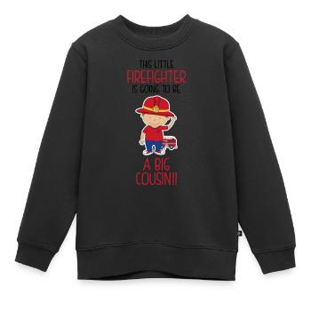 Little Firefighter Cousin - Kids Premium Organic Sweatshirt - black - Front - AI Model Kid Female (0cm)