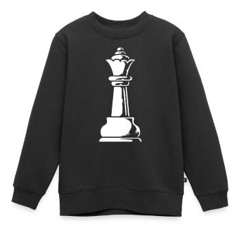 Schach Königin Schachbrett - Kinder Premium Organic Sweatshirt - Schwarz - Vorne - AI Model Kid Female (0cm)