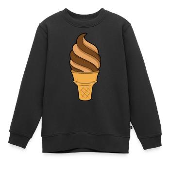 Softeis Eiscreme - Kinder Premium Organic Sweatshirt - Schwarz - Vorne - AI Model Kid Female (0cm)
