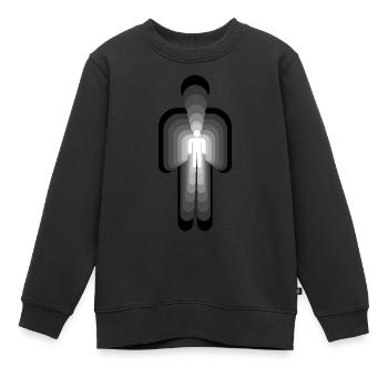 3D - HUMAIN inversé - Sweat Premium enfant bio - noir - Devant - AI Model Kid Female (0cm)