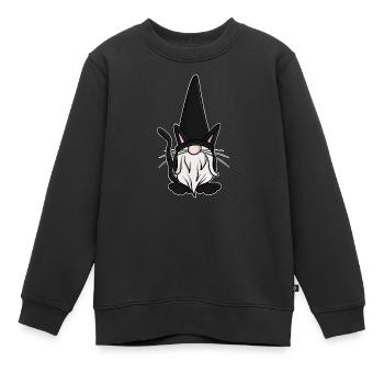 Katzen Gnome Gnomes - Kinder Premium Organic Sweatshirt - Schwarz - Vorne - AI Model Kid Female (0cm)