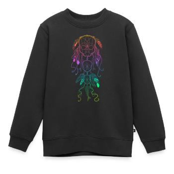 Regenbogen Traumfänger mit Skelettschädeln - Kinder Premium Organic Sweatshirt - Schwarz - Vorne - AI Model Kid Female (0cm)