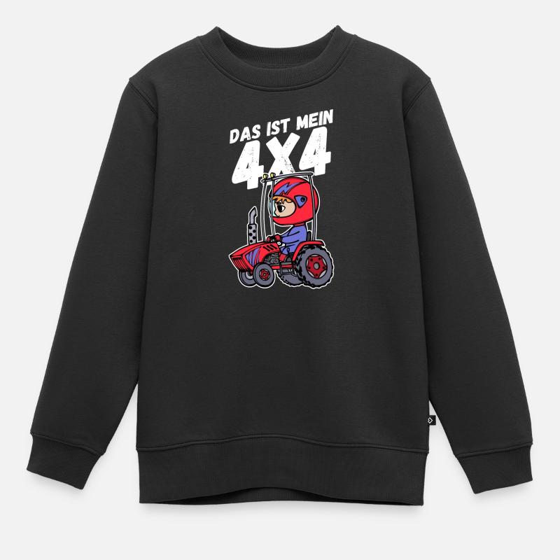 Traktor Jungbauer Statement Nutzfahrzeug Landleben - Kinder Premium Organic Sweatshirt - Schwarz