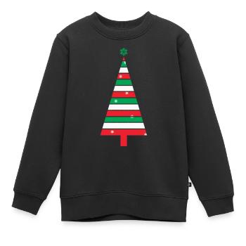 sapin geo multicolore - Sweat Premium enfant bio - noir - Devant - AI Model Kid Female (0cm)