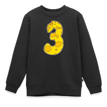 Zahl 3 - Drei - Dritter - Kinder Premium Organic Sweatshirt - Schwarz - Vorne - AI Model Kid Female (0cm)