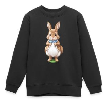 Mignon Lapin Marron 5 - Sweat Premium enfant bio - noir - Devant - AI Model Kid Female (0cm)