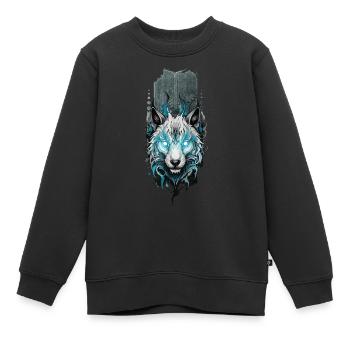 Spirituelle Katze: Ätherische Kreatur von mystischer Gr - Kinder Premium Organic Sweatshirt - Schwarz - Vorne - AI Model Kid Female (0cm)