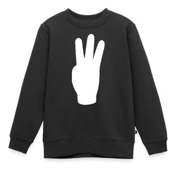 drei Finger Gruß freiheit - Kinder Premium Organic Sweatshirt - Schwarz - Vorne - AI Model Kid Female (0cm)