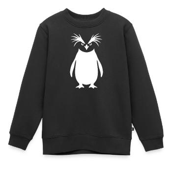 Art minimaliste de la silhouette du pingouin empereur - Sweat Premium enfant bio - noir - Devant - AI Model Kid Female (0cm)