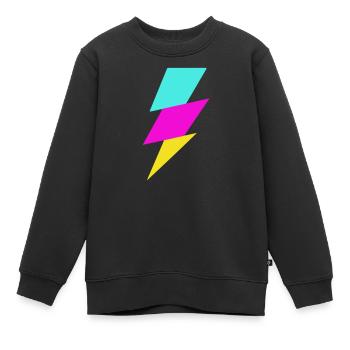 Abstrakter Strahl in Neonfarben - Kinder Premium Organic Sweatshirt - Schwarz - Vorne - AI Model Kid Female (0cm)