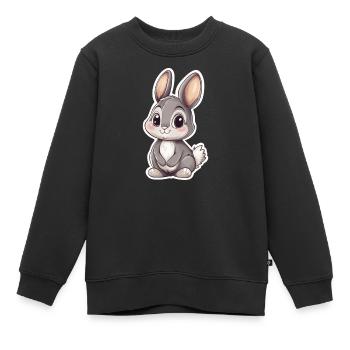 Hase - Kinder Premium Organic Sweatshirt - Schwarz - Vorne - AI Model Kid Female (0cm)
