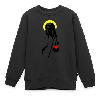 Maria - Kinder Premium Organic Sweatshirt - Schwarz - Vorne - AI Model Kid Female (0cm)