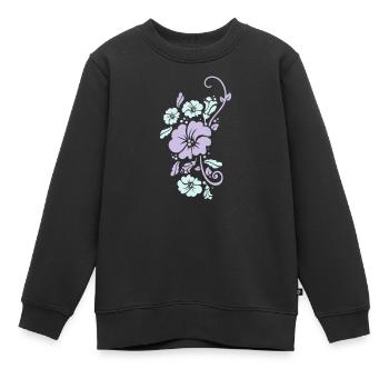 pflanzenmuster blumenmuster sommer - Kinder Premium Organic Sweatshirt - Schwarz - Vorne - AI Model Kid Female (0cm)