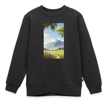 Paysage - Sweat Premium enfant bio - noir - Devant - AI Model Kid Female (0cm)