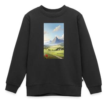 Panorama - Sweat Premium enfant bio - noir - Devant - AI Model Kid Female (0cm)