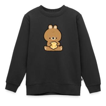 Lapin curieux - Sweat Premium enfant bio - noir - Devant - AI Model Kid Female (0cm)