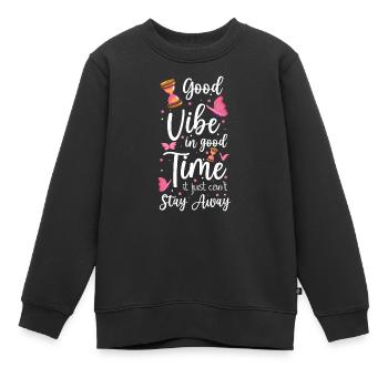 Sanduhr Sand Zeitlos Unternehmung - Kinder Premium Organic Sweatshirt - Schwarz - Vorne - AI Model Kid Female (0cm)