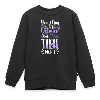 Time Symbol Form Company - Kids Premium Organic Sweatshirt - black - Front - AI Model Kid Female (0cm)