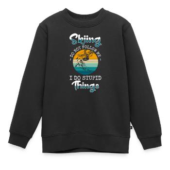 Station de ski Pistensau Piste de ski - Sweat Premium enfant bio - noir - Devant - AI Model Kid Female (0cm)