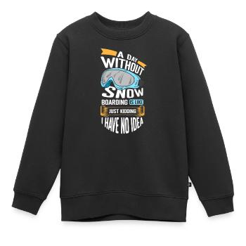 Snowboarder Urlaub Snow Winterurlaub - Kinder Premium Organic Sweatshirt - Schwarz - Vorne - AI Model Kid Female (0cm)