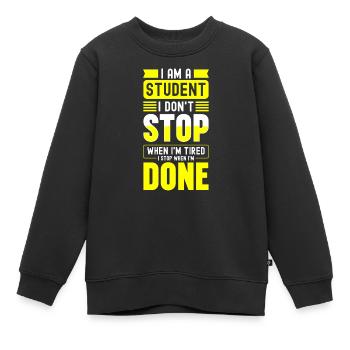 Université Uni Nerd - Sweat Premium enfant bio - noir - Devant - AI Model Kid Female (0cm)