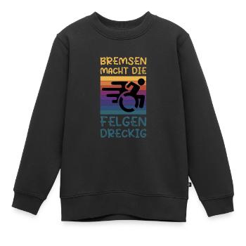 Le freinage salit les jantes - Sweat Premium enfant bio - noir - Devant - AI Model Kid Female (0cm)