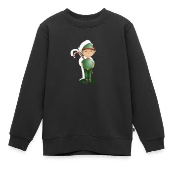 Lutin farceur du pere noel - Sweat Premium enfant bio - noir - Devant - AI Model Kid Female (0cm)