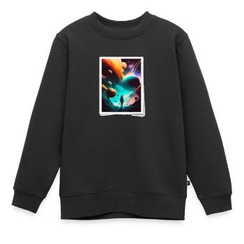 Voyage cosmique - Sweat Premium enfant bio - noir - Devant - AI Model Kid Female (0cm)