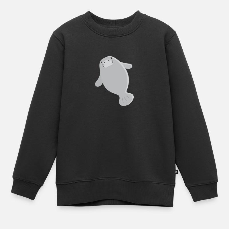 Super süße einzelne graue Seekuh - Kinder Premium Organic Sweatshirt - Schwarz