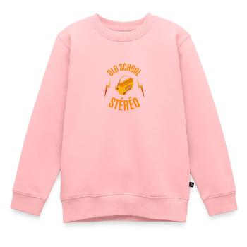 old school stéréo - Sweat Premium enfant bio - rose - Devant - AI Model Kid Female (0cm)