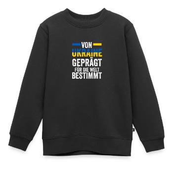 Ukrainer Ukraine - Kinder Premium Organic Sweatshirt - Schwarz - Vorne - AI Model Kid Female (0cm)