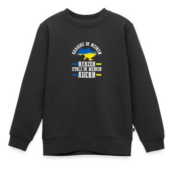 Ukrainer Ukraine - Kinder Premium Organic Sweatshirt - Schwarz - Vorne - AI Model Kid Female (0cm)