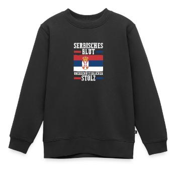 Serbe Serbe Serbie - Sweat Premium enfant bio - noir - Devant - AI Model Kid Female (0cm)