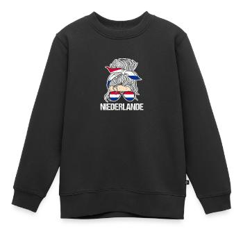Holland Niederländer Niederlande - Kinder Premium Organic Sweatshirt - Schwarz - Vorne - AI Model Kid Female (0cm)
