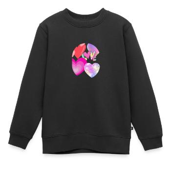 Love Overflow - Kinder Premium Organic Sweatshirt - Schwarz - Vorne - AI Model Kid Female (0cm)