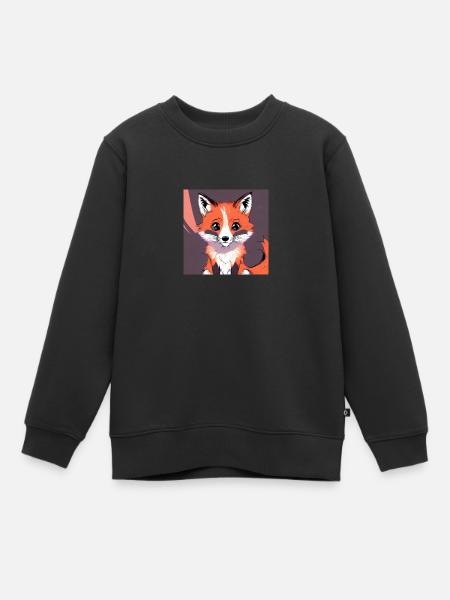 Renard - Sweat Premium enfant bio - noir