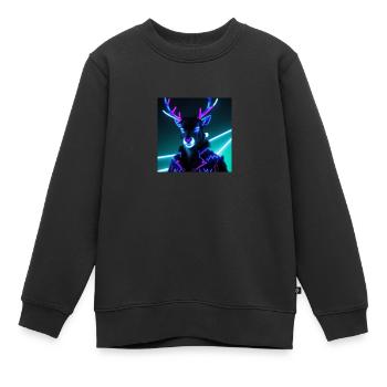 Fusion de rennes électriques - Sweat Premium enfant bio - noir - Devant - AI Model Kid Female (0cm)
