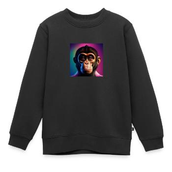 Frecher Affe - Kinder Premium Organic Sweatshirt - Schwarz - Vorne - AI Model Kid Female (0cm)