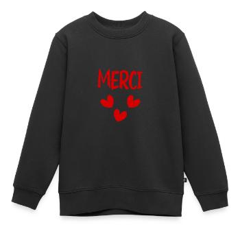 VIELEN DANK. DANKE. VIELEN DANK. JAHRESTAG. GEBURT. - Kinder Premium Organic Sweatshirt - Schwarz - Vorne - AI Model Kid Female (0cm)
