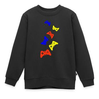 Gamepad Symbol Controller Bunt - Kinder Premium Organic Sweatshirt - Schwarz - Vorne - AI Model Kid Female (0cm)