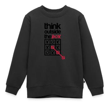 Think outside the box - Kids Premium Organic Sweatshirt - black - Front - AI Model Kid Female (0cm)