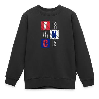 Frankreich - Kinder Premium Organic Sweatshirt - Schwarz - Vorne - AI Model Kid Female (0cm)