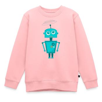 Roboter - Kinder Premium Organic Sweatshirt - Rosa - Vorne - AI Model Kid Female (0cm)