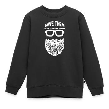 Bartfrisur Bart Rasieren Bartwuchs Statement - Kinder Premium Organic Sweatshirt - Schwarz - Vorne - AI Model Kid Female (0cm)
