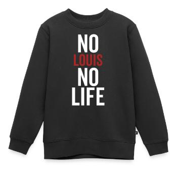 Pas de Louis Pas de vie - Sweat Premium enfant bio - noir - Devant - AI Model Kid Female (0cm)