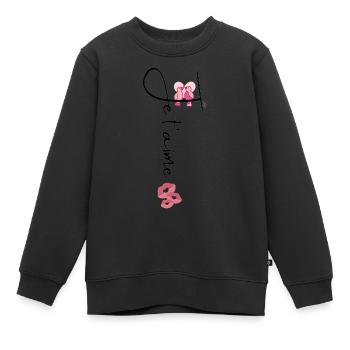Ich liebe dich Vogel Valentinstag - Kinder Premium Organic Sweatshirt - Schwarz - Vorne - AI Model Kid Female (0cm)
