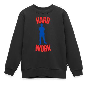 Travail acharné - Sweat Premium enfant bio - noir - Devant - AI Model Kid Female (0cm)