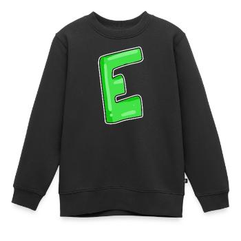 Buchstabe E Anfangsbuchstabe - Kinder Premium Organic Sweatshirt - Schwarz - Vorne - AI Model Kid Female (0cm)