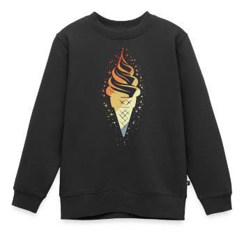 Cornet de crème glacée vintage - Sweat Premium enfant bio - noir - Devant - AI Model Kid Female (0cm)