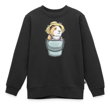 Meerschweinchen Landwirt Eimer Bauernhof - Kinder Premium Organic Sweatshirt - Schwarz - Vorne - AI Model Kid Female (0cm)